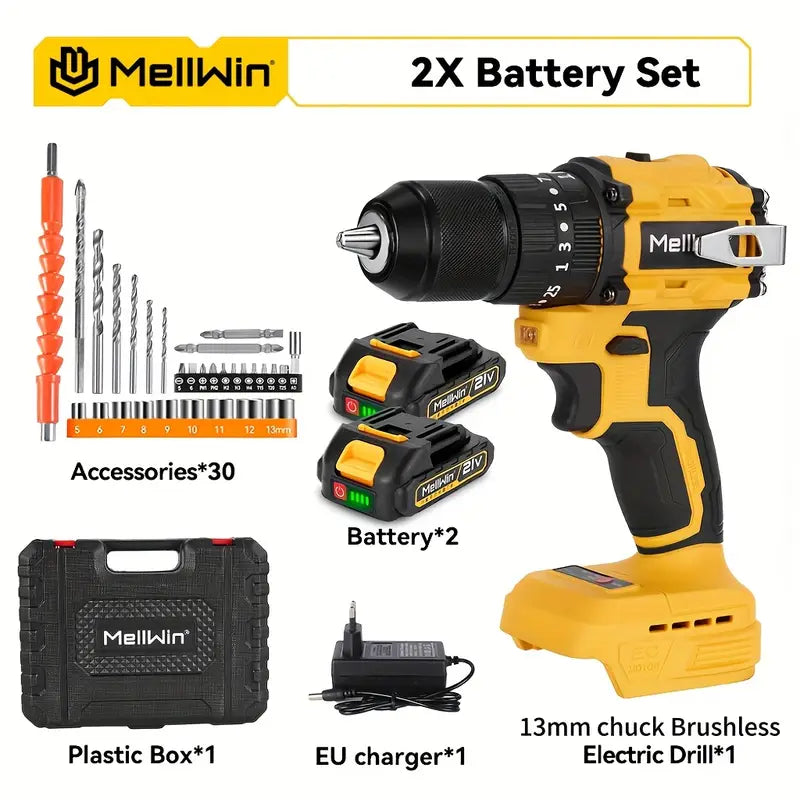 Electric Drill Tool Set, 25 Gears + 3 Functions, Electric Screwdriver Tool Kit, Suitable For Home Improvement Drilling Tools, Family Essential, Holiday Gift Set