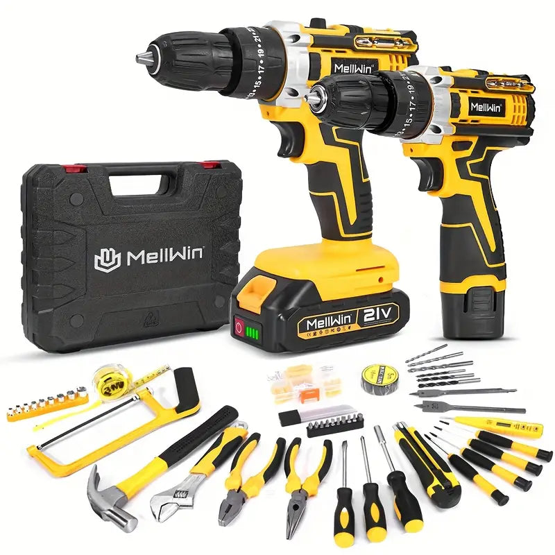 Electric Drill Tool Set, 25 Gears + 3 Functions, Electric Screwdriver Tool Kit, Suitable For Home Improvement Drilling Tools, Family Essential, Holiday Gift Set