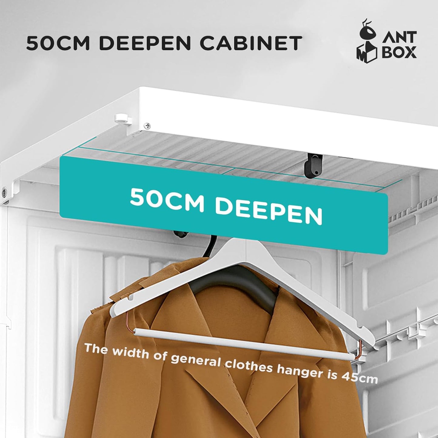 Portable Wardrobe Closet Storage Organizer for Clothes,Suitable for Living Room, Bedroom,Plastic Wardrobe with Magnetic Transparent Door and Easy Assembly 8 Cubes & 2 Hanging Rod