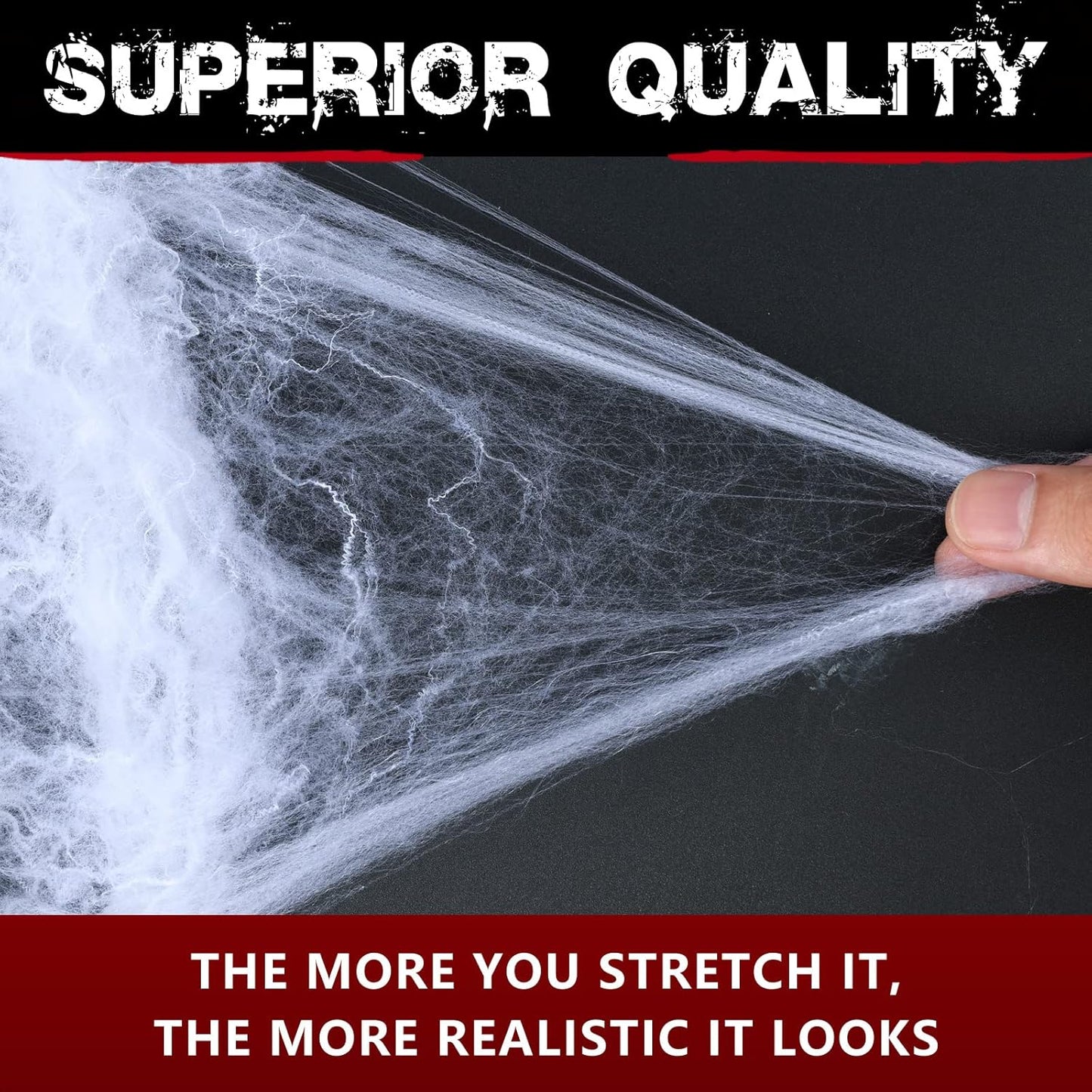 1400 sqft Halloween Spider Webs Decorations with 150 Extra Fake Spiders
