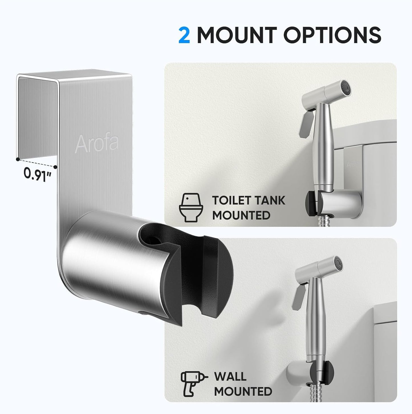 Handheld Toilet Bidet Sprayer for Toilet-Adjustable Water Pressure Control with Bidet Hose for Feminine Wash, Stainless Steel Brushed Nickel Bidet Faucet Cloth Diaper for Baby Wash