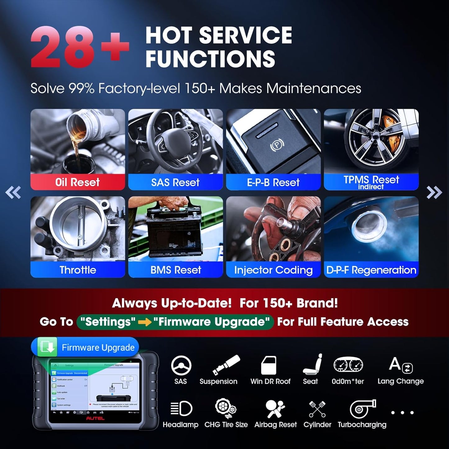 2025 Bidirectional Tool as MK808BT Pro MX808S M808Z, Work as MaxiCheck MX900 MK900BT, 28+ Service, Active Test, All System Diagnose, Injector Coding, FCA Autoauth OS 11