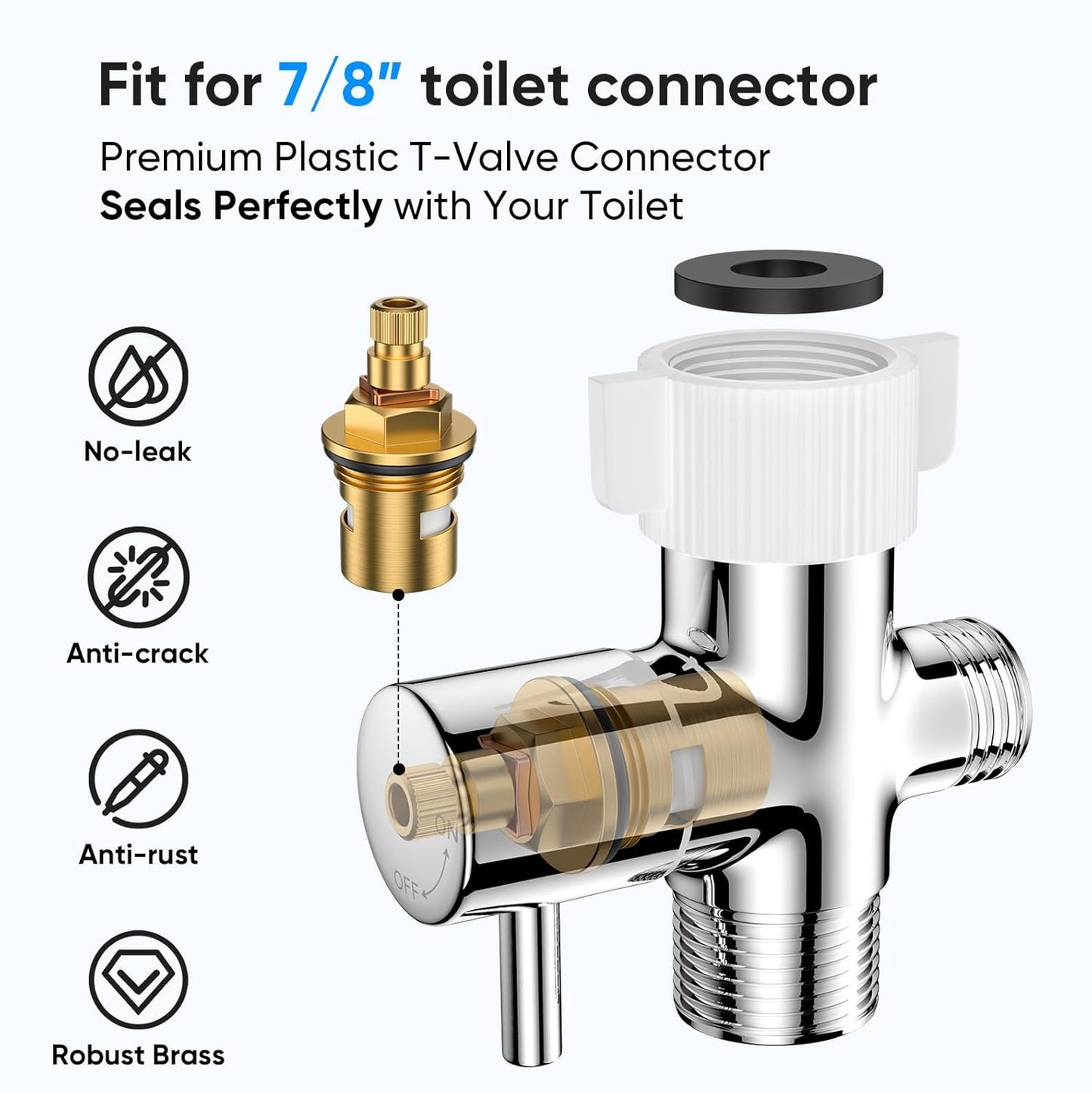Handheld Toilet Bidet Sprayer for Toilet-Adjustable Water Pressure Control with Bidet Hose for Feminine Wash, Stainless Steel Brushed Nickel Bidet Faucet Cloth Diaper for Baby Wash