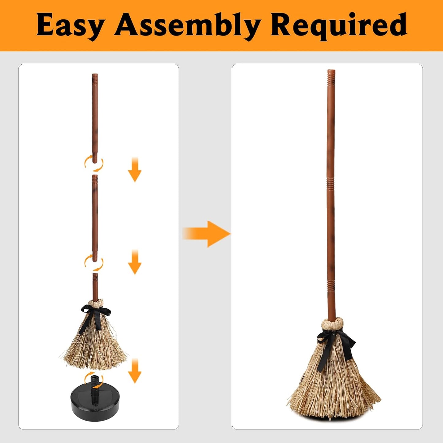 43.5 Inches Tall Animated Floating Witch's Broom