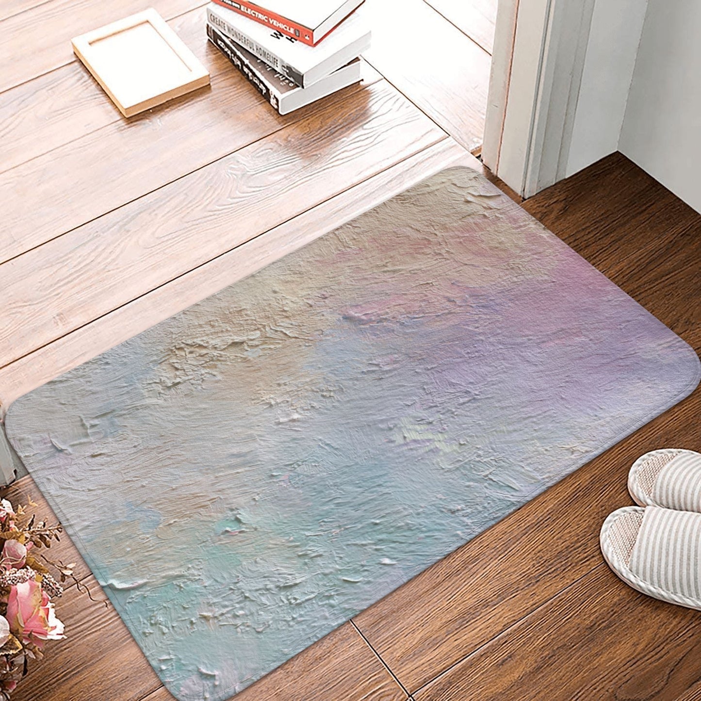 Abstract Art Texture Printed Anti-Slip Floor Mat – Multi-Purpose Rug for Entryway, Bathroom, Bedroom, Living Room