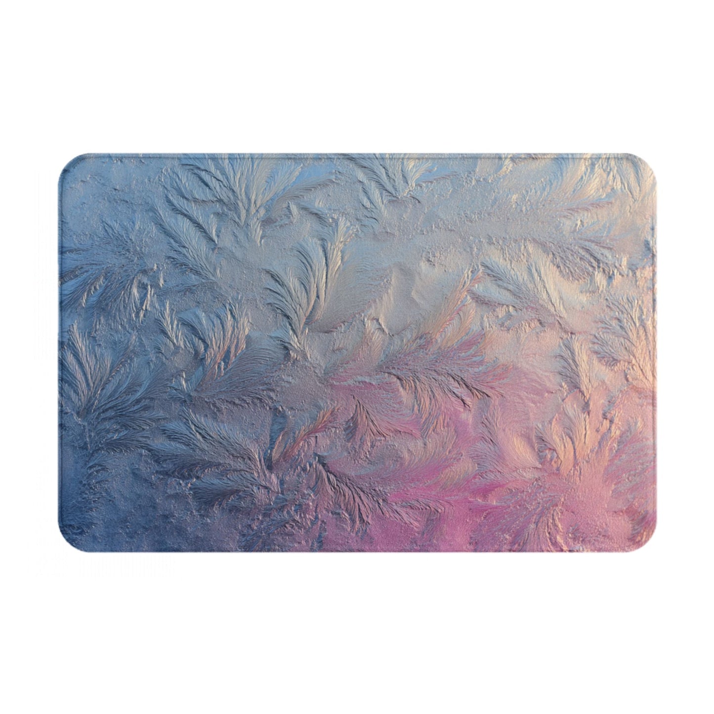 Frost Feather Gradient Art Anti-Slip Floor Mat – Multi-Purpose Rug for Entryway, Bedroom, Bathroom
