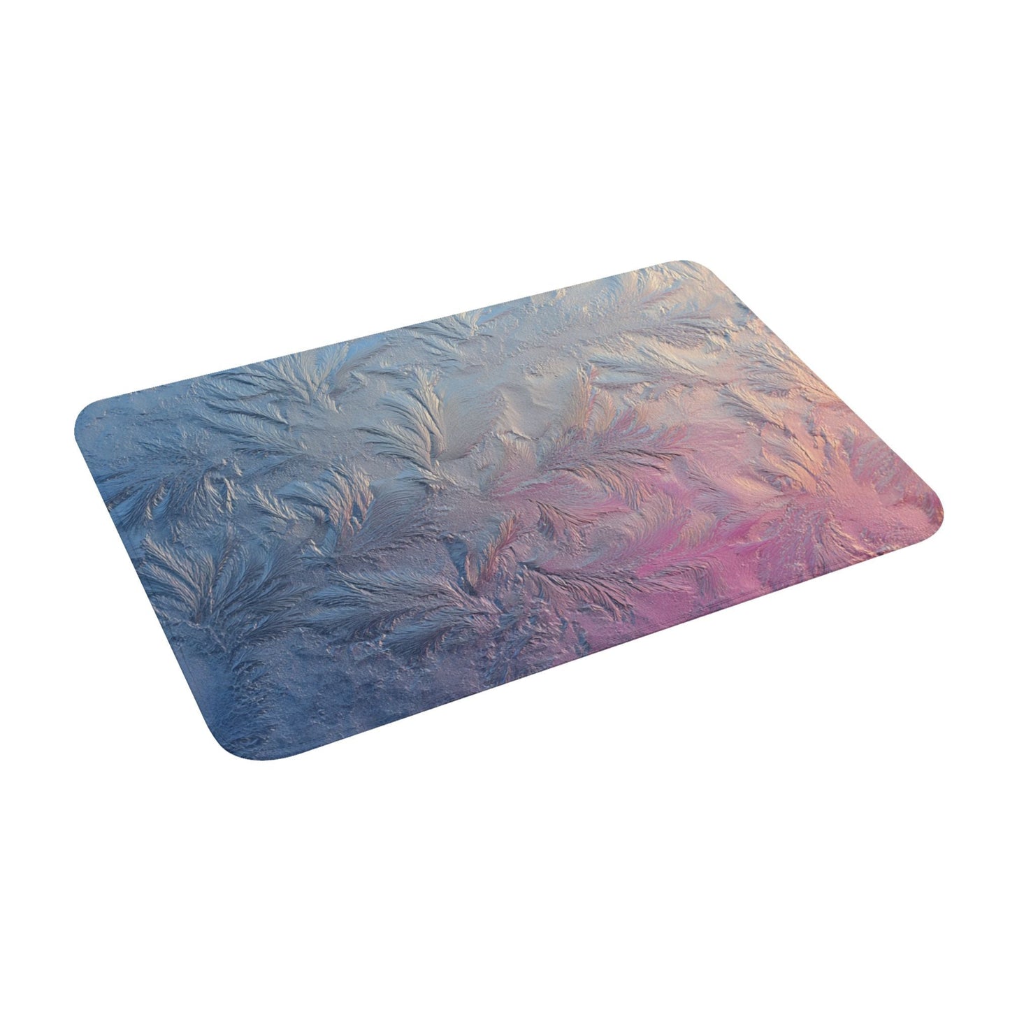Frost Feather Gradient Art Anti-Slip Floor Mat – Multi-Purpose Rug for Entryway, Bedroom, Bathroom
