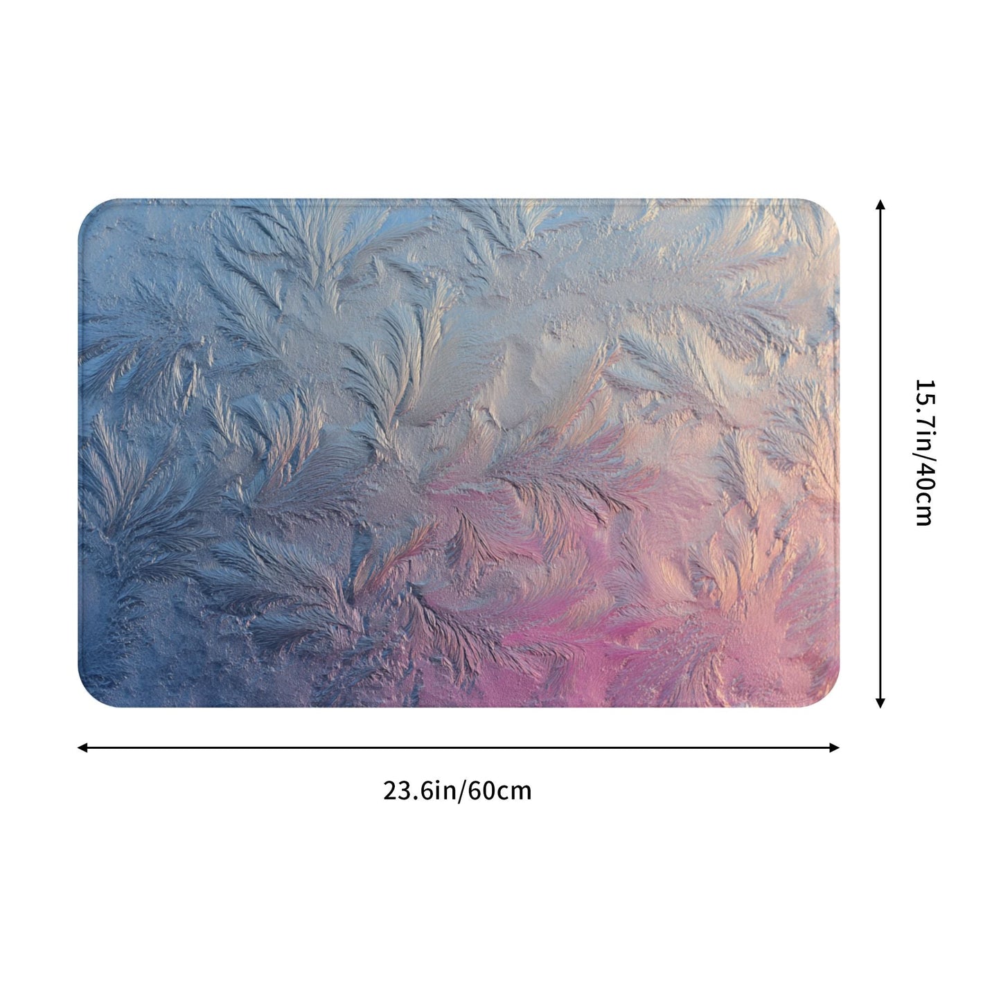 Frost Feather Gradient Art Anti-Slip Floor Mat – Multi-Purpose Rug for Entryway, Bedroom, Bathroom