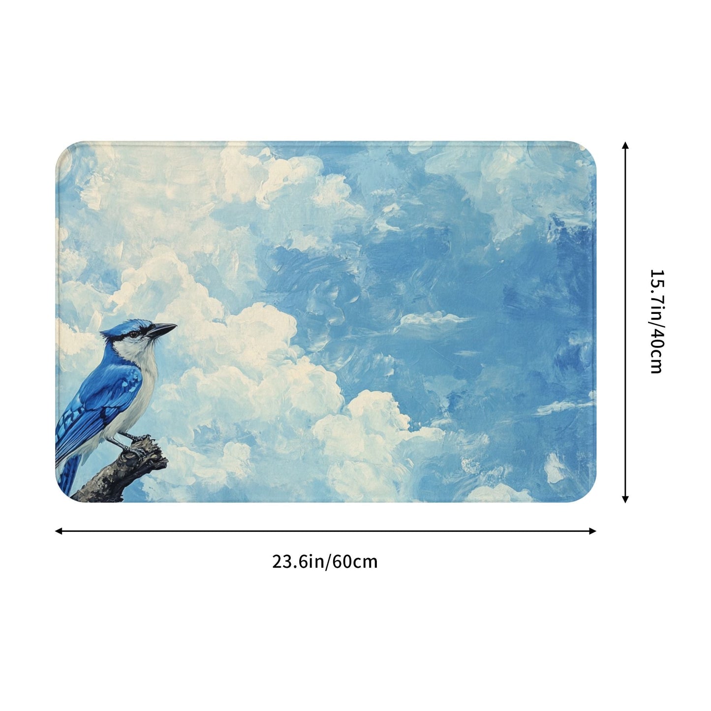 Blue Sky & Bird Artistic Anti-Slip Floor Mat