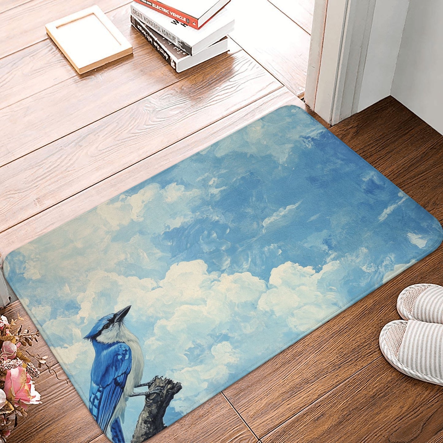 Blue Sky & Bird Artistic Anti-Slip Floor Mat