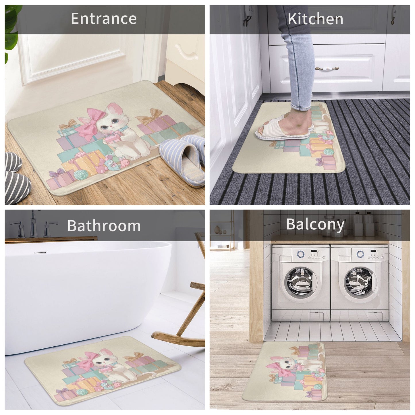 Gift Cat Cute Anti-Slip Floor Mat