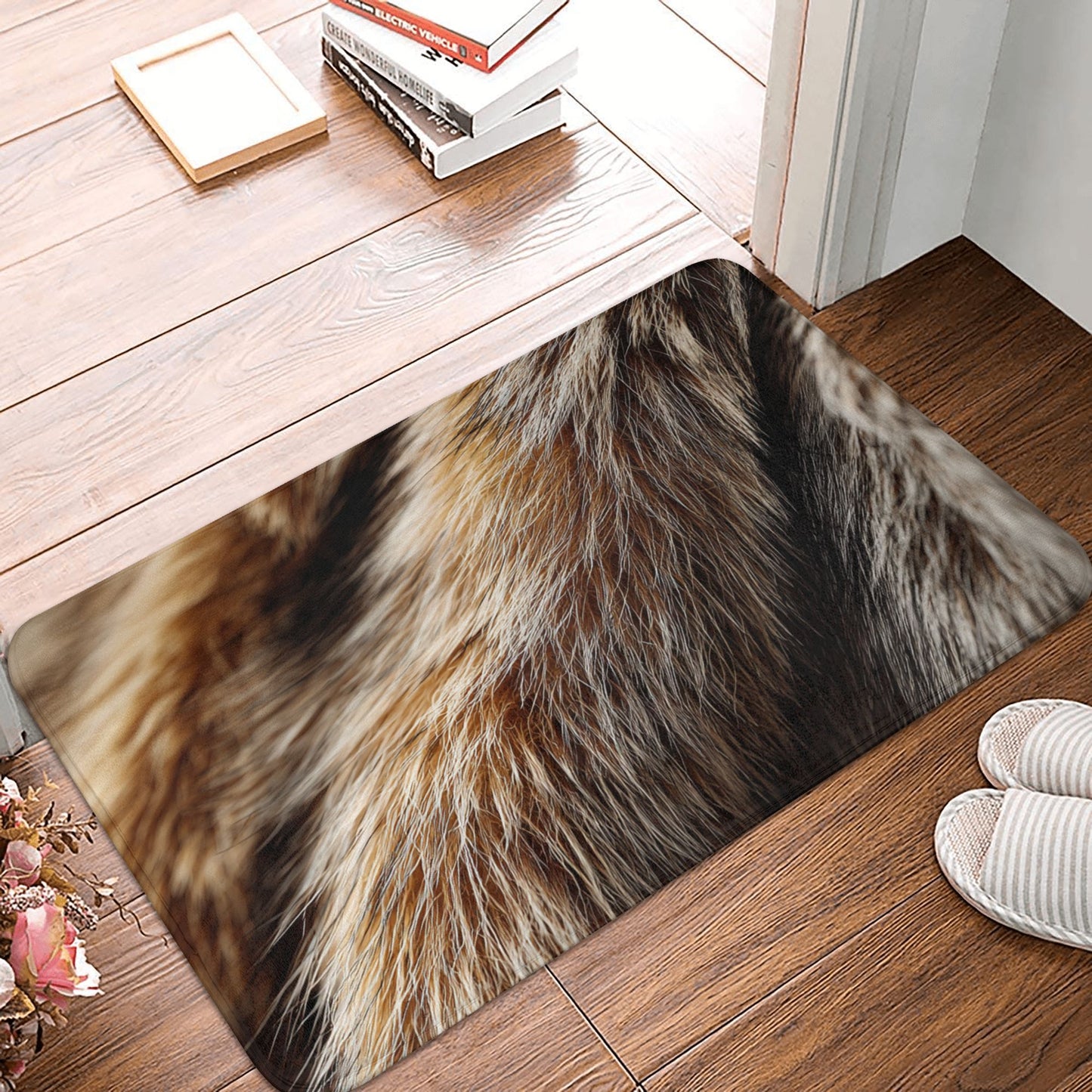 Faux Fur Texture Non-Slip Floor Mat | Absorbent Quick-Dry Decorative Rug for Bedroom, Bathroom, Kitchen, Entryway – 60×40cm Soft & Stylish