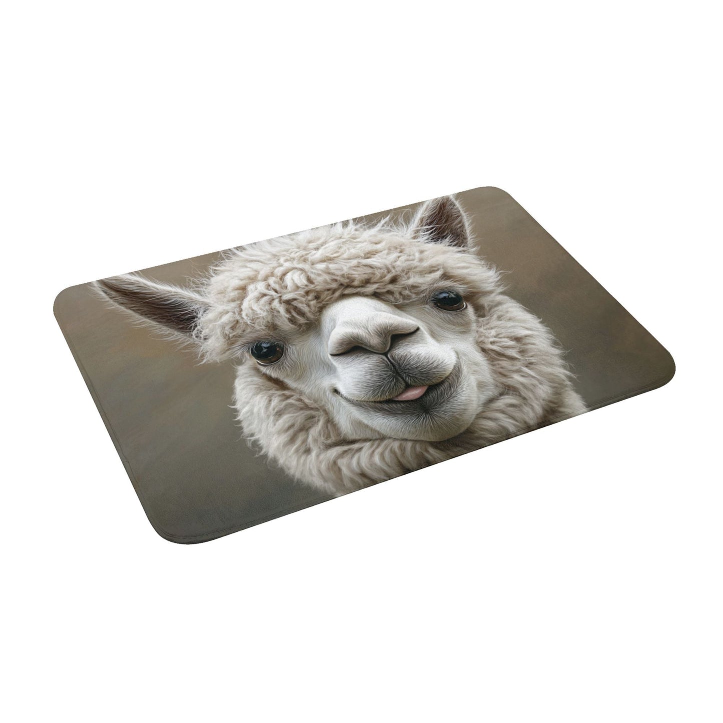 Cute Llama Cartoon Non-Slip Floor Mat | Funny Alpaca Printed Rug for Entryway, Bedroom, Bathroom, Kitchen – 60×40cm Soft, Absorbent & Quick-Dry