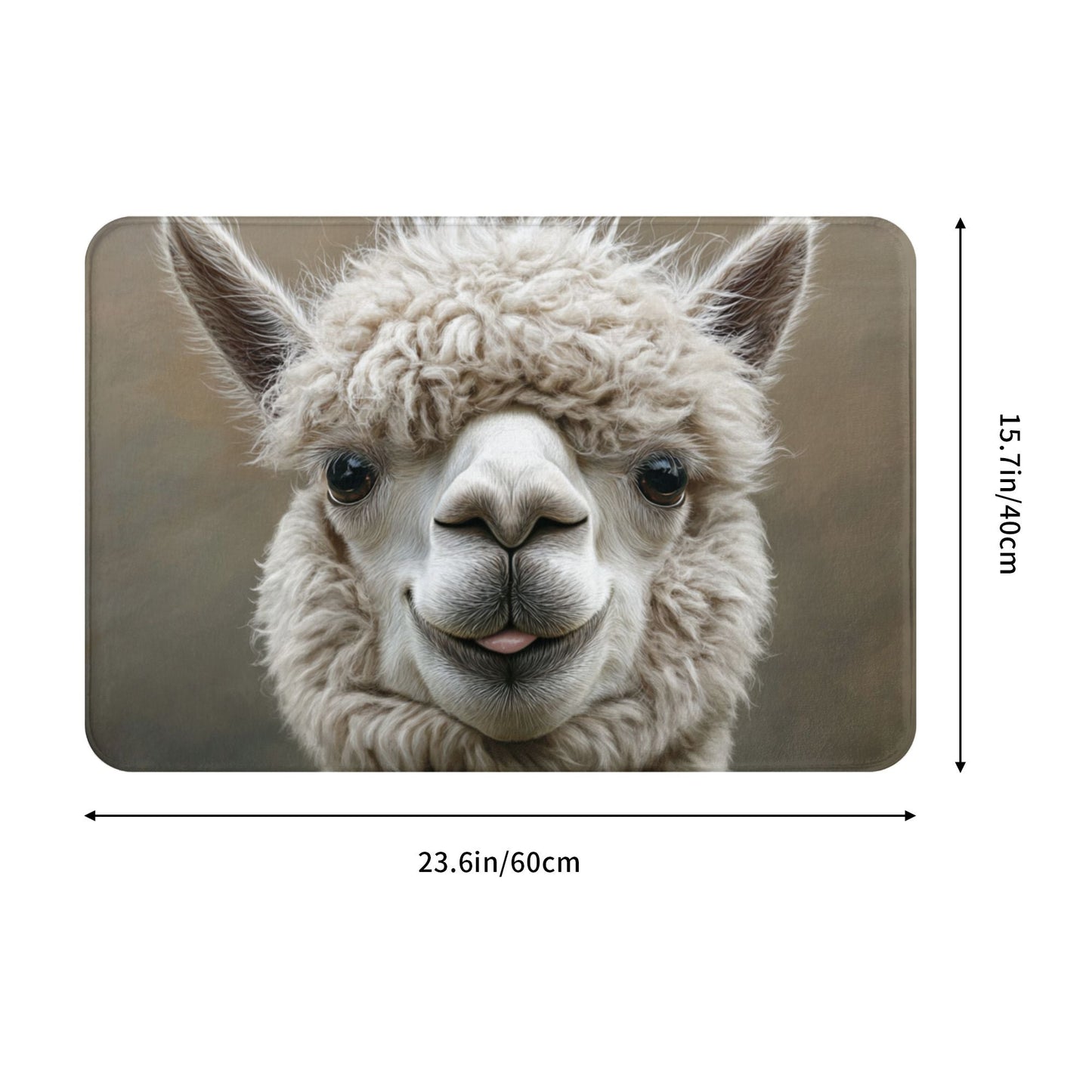 Cute Llama Cartoon Non-Slip Floor Mat | Funny Alpaca Printed Rug for Entryway, Bedroom, Bathroom, Kitchen – 60×40cm Soft, Absorbent & Quick-Dry