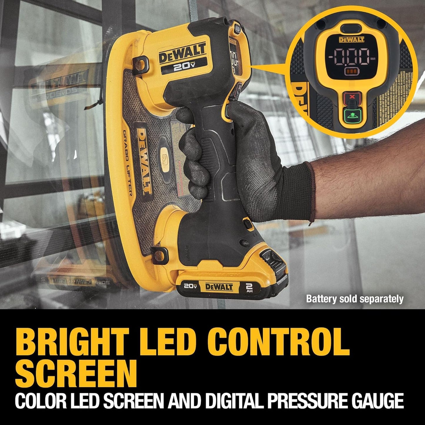 20V MAX Cordless GRABO Suction Lifter, Bare Tool Only, Lift-load Capacity of Up to 265 lbs. (DCE592B)