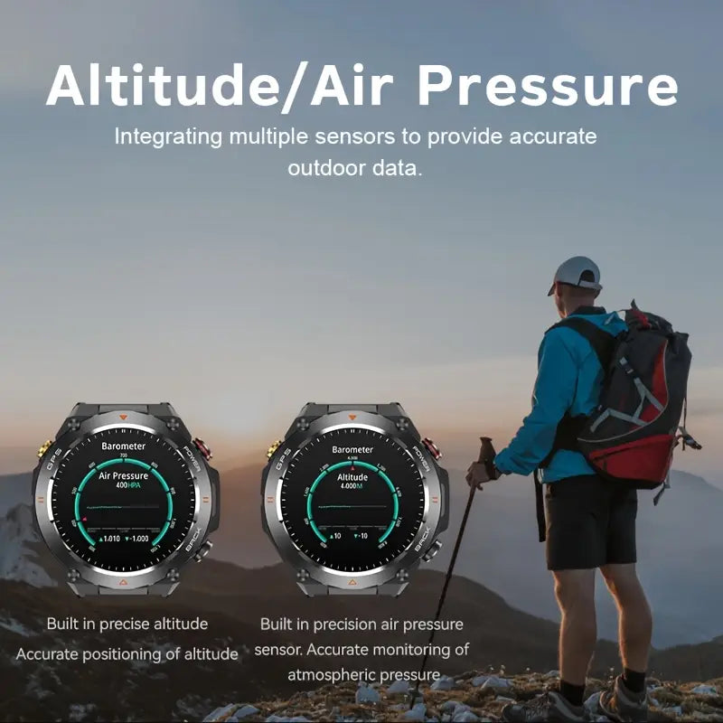 GPS Sports Smart Watch -1. 46 'HD Large Screen IPX8/1ATM Smart Watch for Men -650mAh Large Battery -100+Sports Mode Sports Tracker - Wireless Call/Answer - Sports Bracelet with Sports Positioning - Compatible with Android/iPhone - Gift for Men