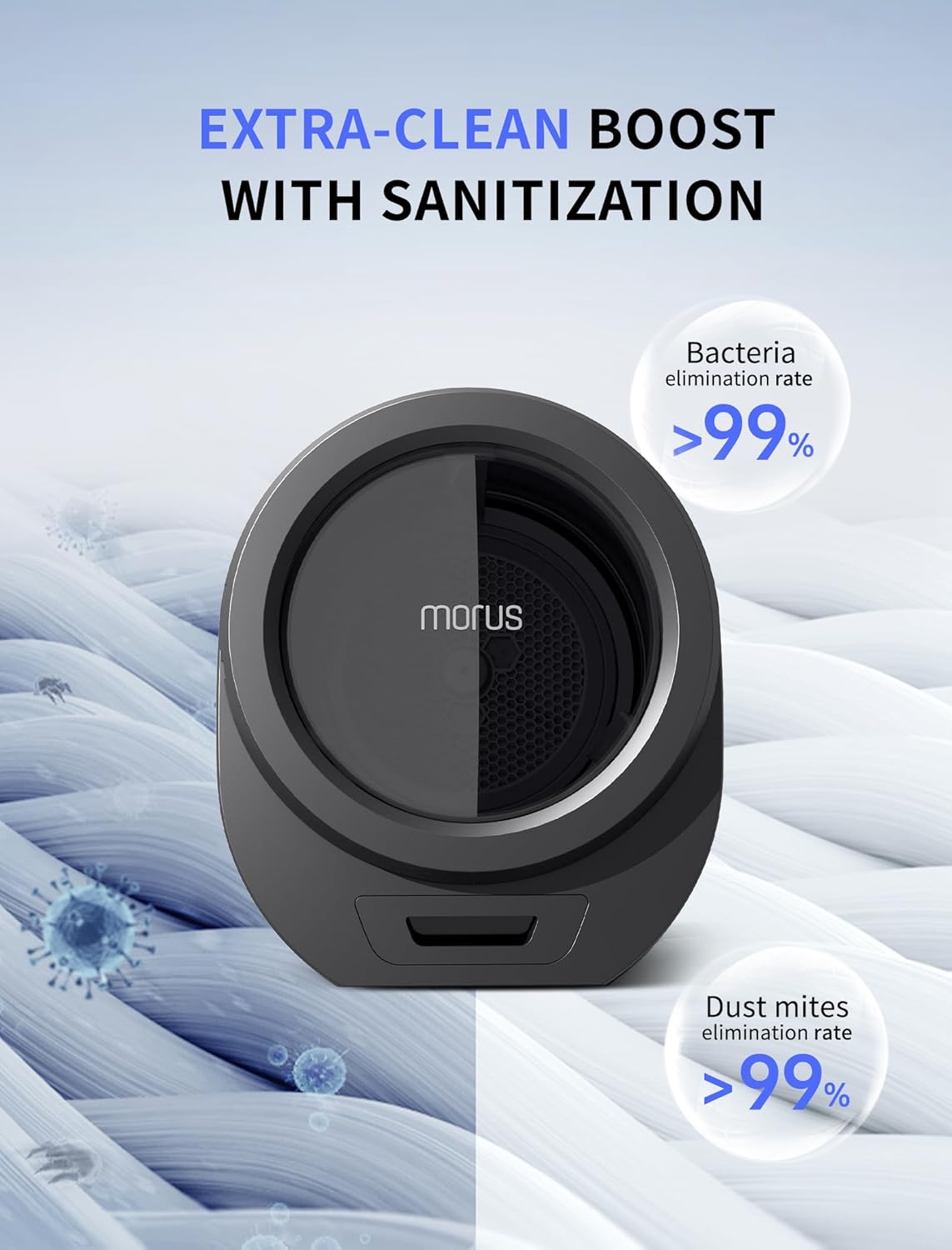Morus Portable Dryer, Compact Laundry Dryer for Apartments, 110V Electric Dryer with Stainless Steel Tub, Easy Control for 8 Automatic Modes with Child Lock, Fast Dryer without Installation,