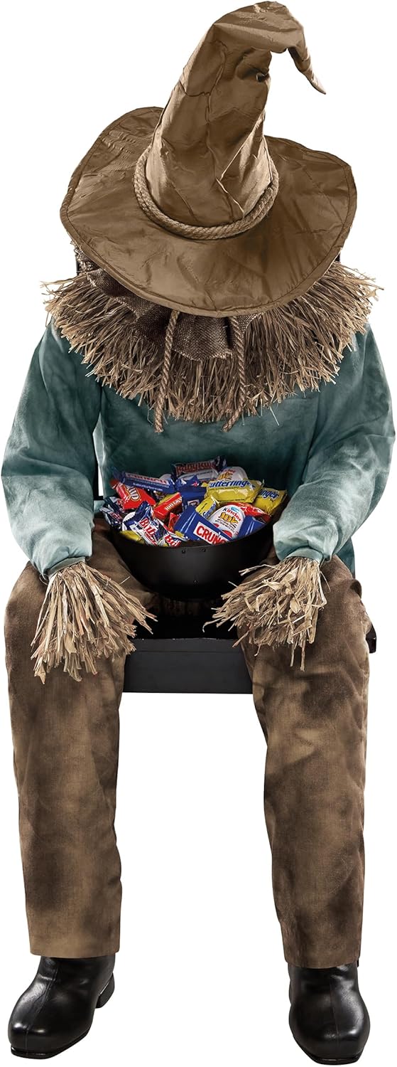 Spirit Halloween 4.5 Ft Scary Sitting Scarecrow Animatronic