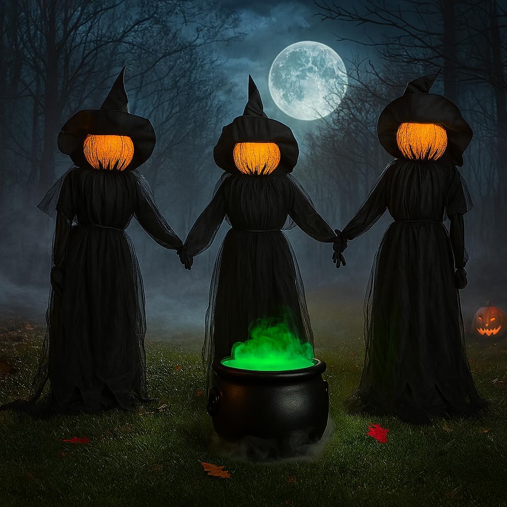 Halloween Witches with Hats Stakes | 4 Feet Tall |