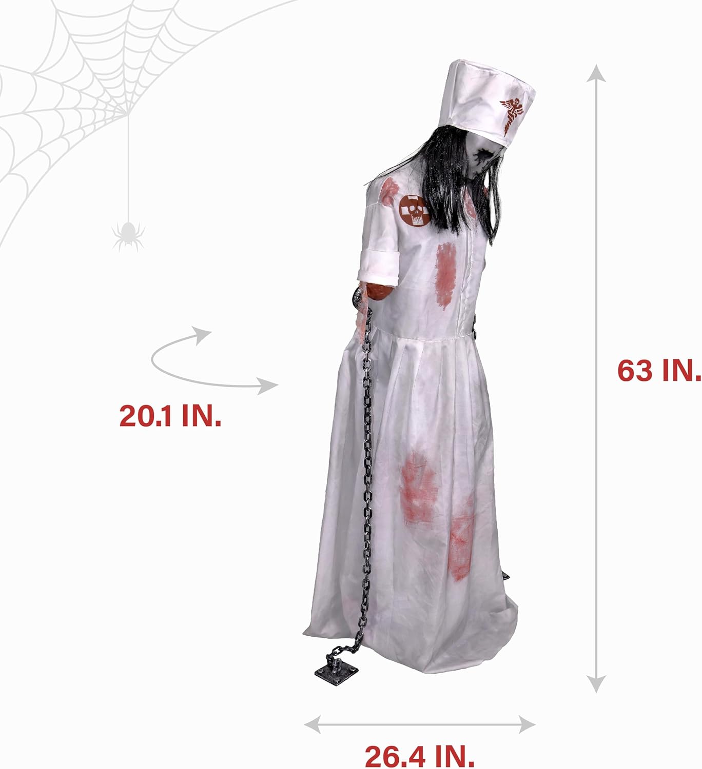 Haunted Hill Farm Life-Size Animatronic Convulsing Nurse