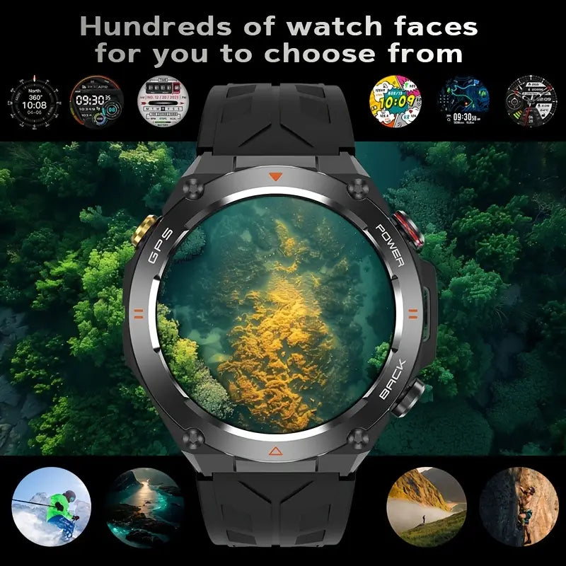 GPS Sports Smart Watch -1. 46 'HD Large Screen IPX8/1ATM Smart Watch for Men -650mAh Large Battery -100+Sports Mode Sports Tracker - Wireless Call/Answer - Sports Bracelet with Sports Positioning - Compatible with Android/iPhone - Gift for Men