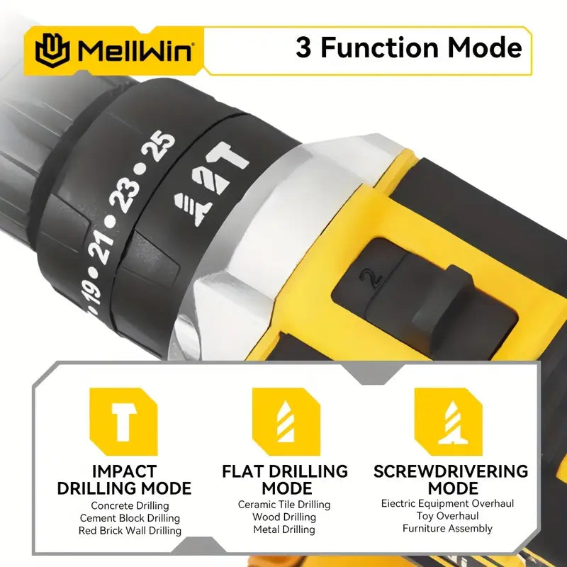 Electric Drill Tool Set, 25 Gears + 3 Functions, Electric Screwdriver Tool Kit, Suitable For Home Improvement Drilling Tools, Family Essential, Holiday Gift Set