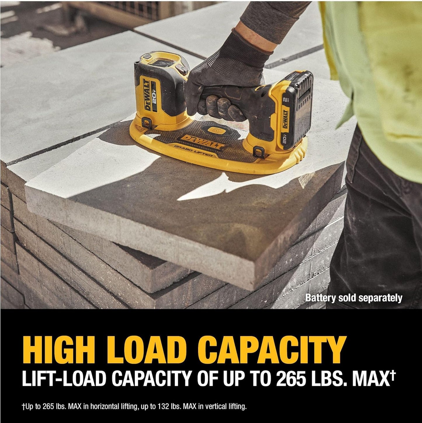 20V MAX Cordless GRABO Suction Lifter, Bare Tool Only, Lift-load Capacity of Up to 265 lbs. (DCE592B)