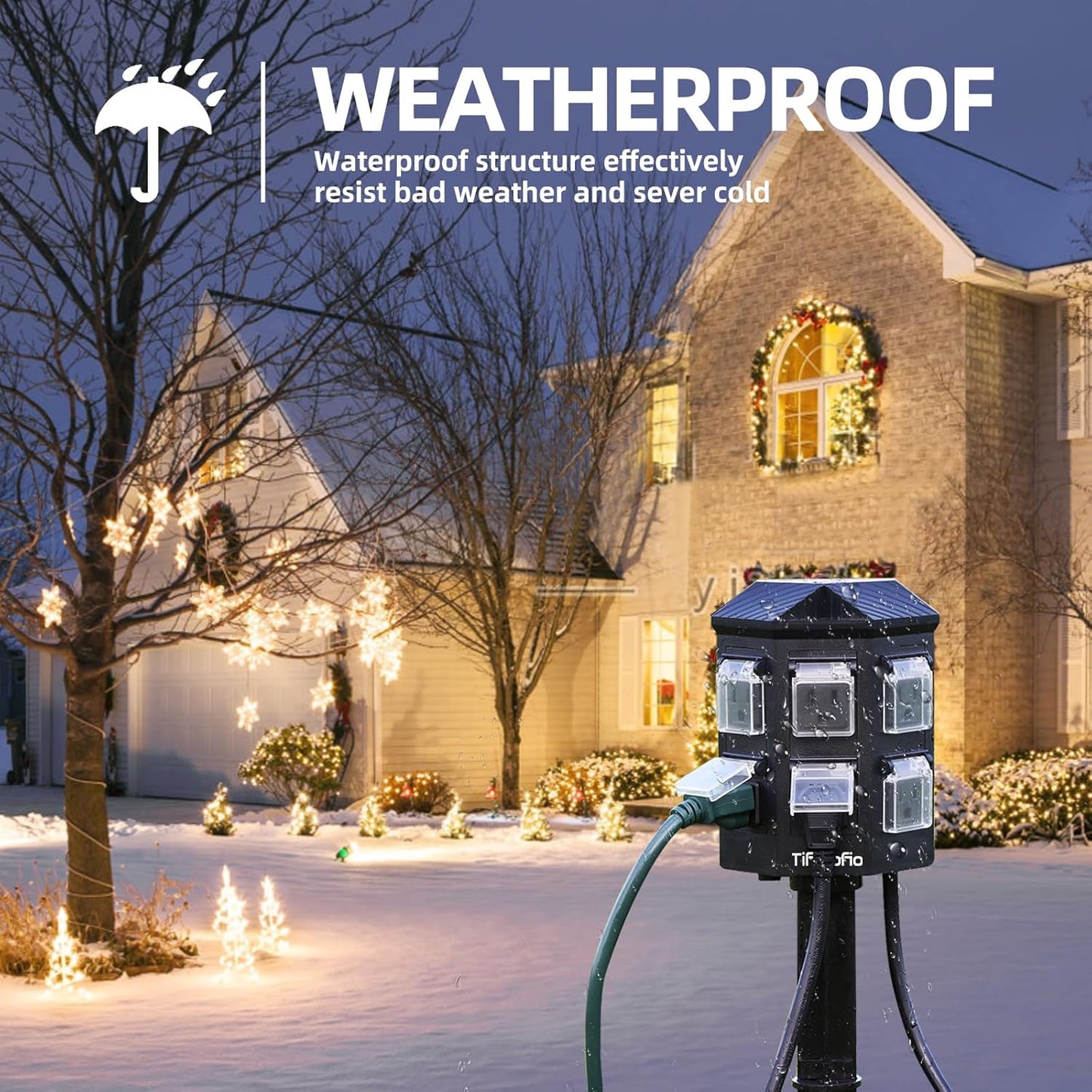 Outdoor Power Strip Weather proof. ETL Listed