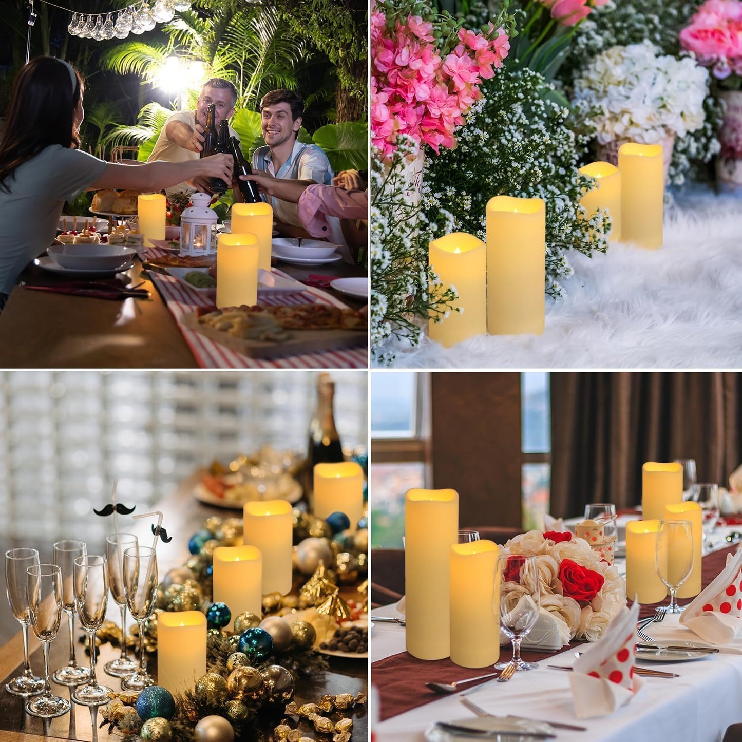 Set of 96 Waterproof Outdoor Flameless Candles, LED Candles
