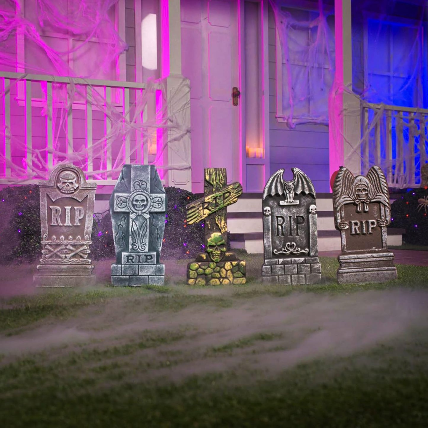 17” Halloween Foam RIP Graveyard Tombstones (5 Pack)