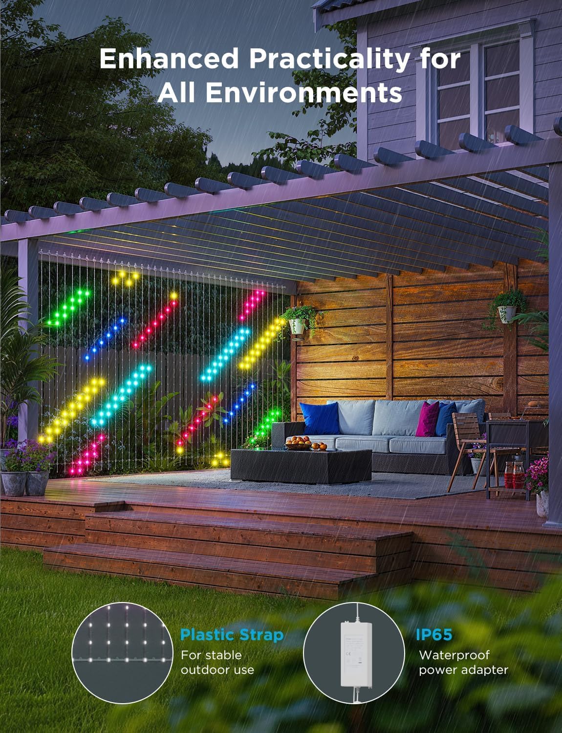 Curtain Lights 2, 520 LEDs Smart LED Curtain Light with DIY GIF AIGC