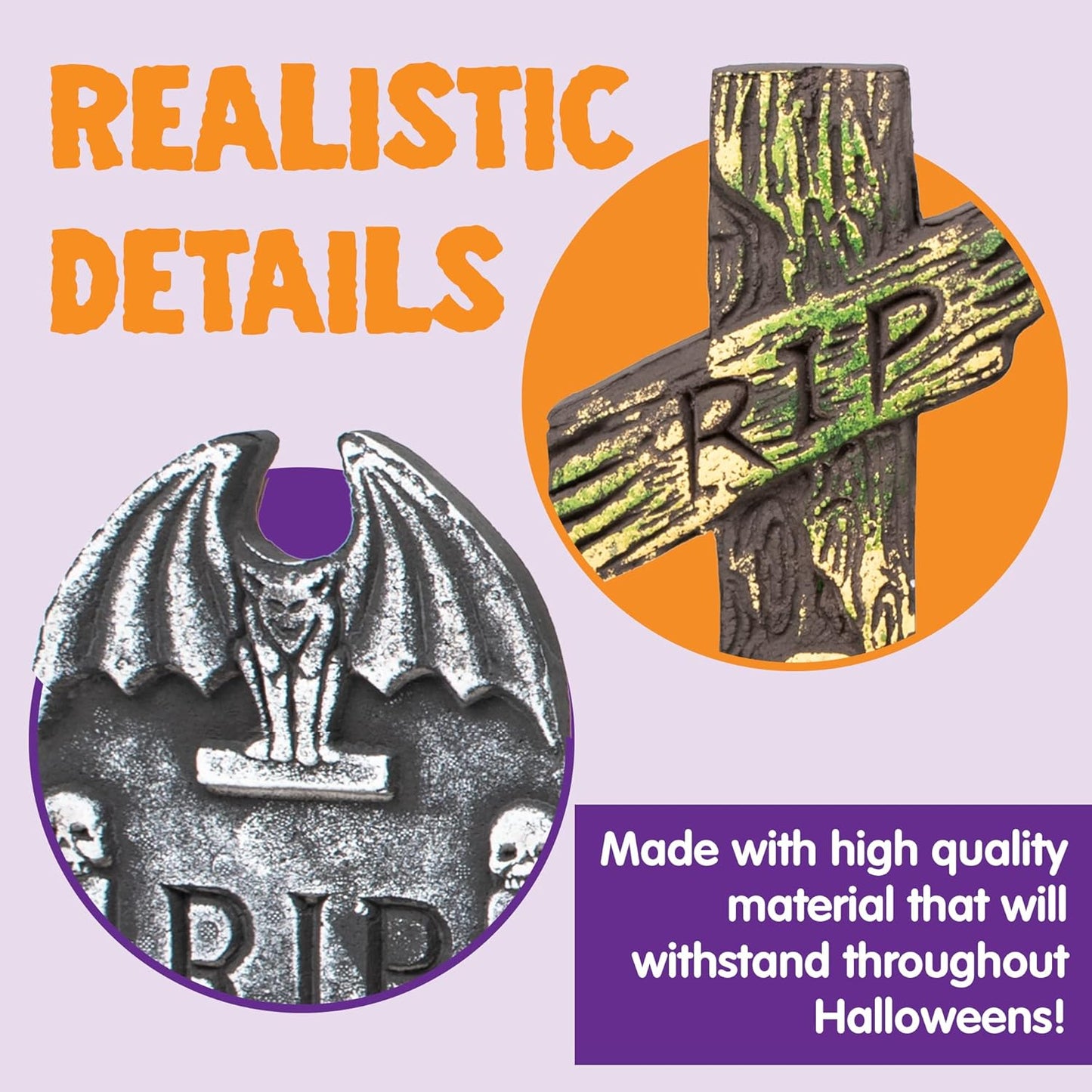 17” Halloween Foam RIP Graveyard Tombstones (5 Pack)