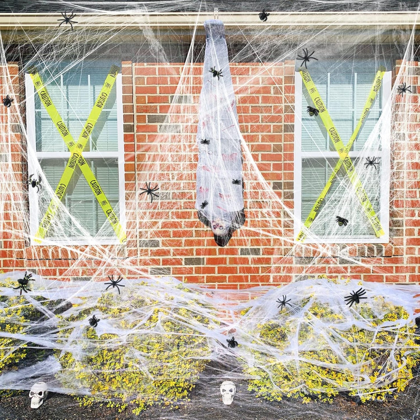 1400 sqft Halloween Spider Webs Decorations with 150 Extra Fake Spiders