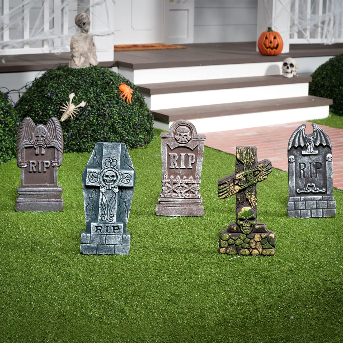 17” Halloween Foam RIP Graveyard Tombstones (5 Pack)