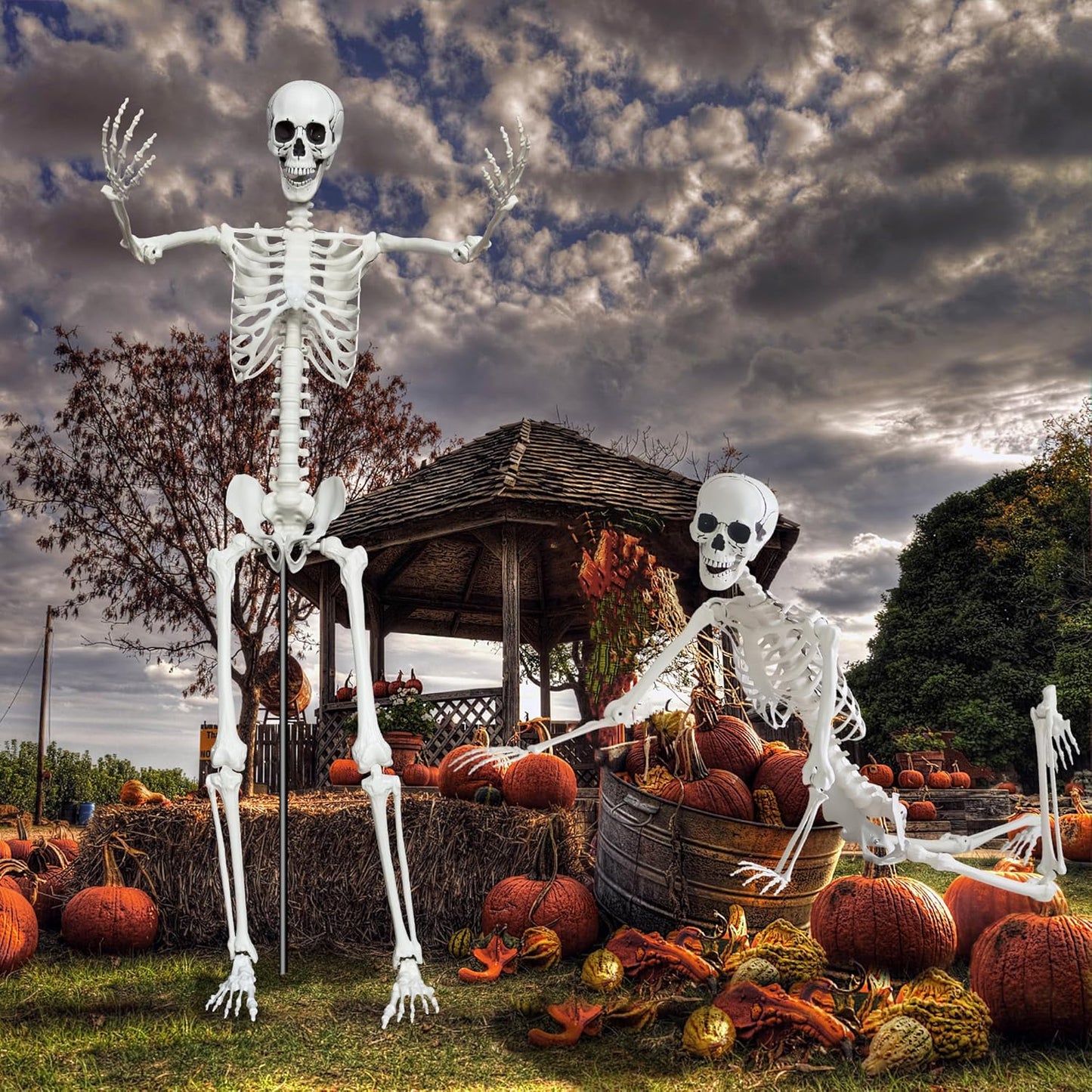 7.9ft/240cm Giant Skeleton Halloween Skeleton Life Size