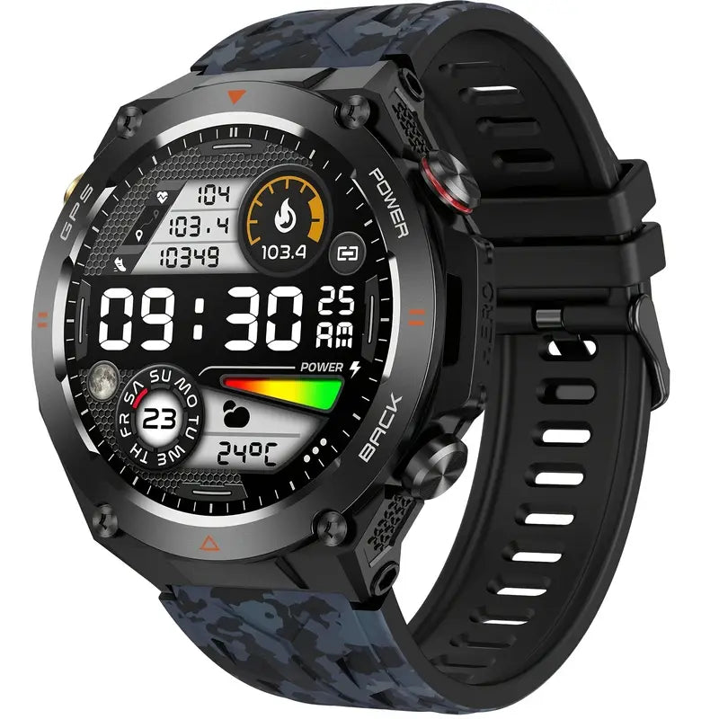 GPS Sports Smart Watch -1. 46 'HD Large Screen IPX8/1ATM Smart Watch for Men -650mAh Large Battery -100+Sports Mode Sports Tracker - Wireless Call/Answer - Sports Bracelet with Sports Positioning - Compatible with Android/iPhone - Gift for Men
