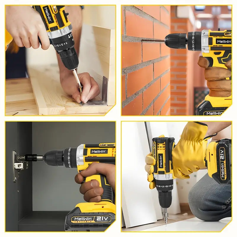 Electric Drill Tool Set, 25 Gears + 3 Functions, Electric Screwdriver Tool Kit, Suitable For Home Improvement Drilling Tools, Family Essential, Holiday Gift Set