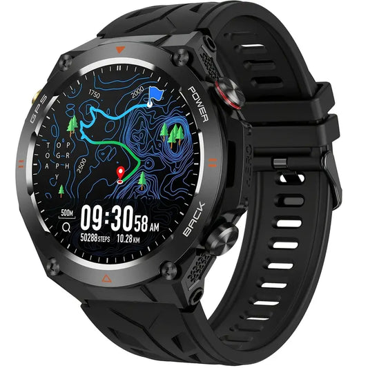 GPS Sports Smart Watch -1. 46 'HD Large Screen IPX8/1ATM Smart Watch for Men -650mAh Large Battery -100+Sports Mode Sports Tracker - Wireless Call/Answer - Sports Bracelet with Sports Positioning - Compatible with Android/iPhone - Gift for Men