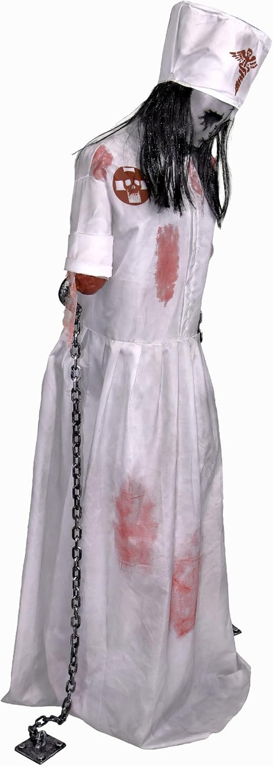 Haunted Hill Farm Life-Size Animatronic Convulsing Nurse