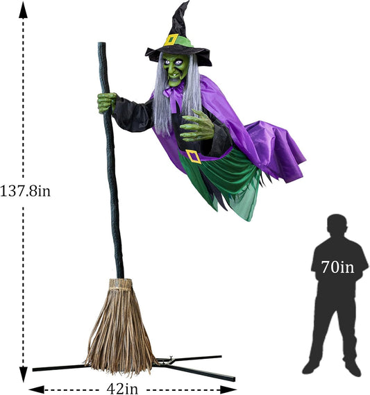 11.5 Ft Animated Hovering Witch Animatronics