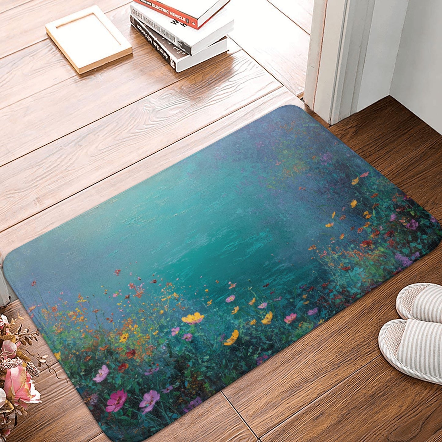Art Printed Anti-Slip Floor Mat – Absorbent Rug for Home, Bedroom, Living Room, Bathroom (60×40 cm)