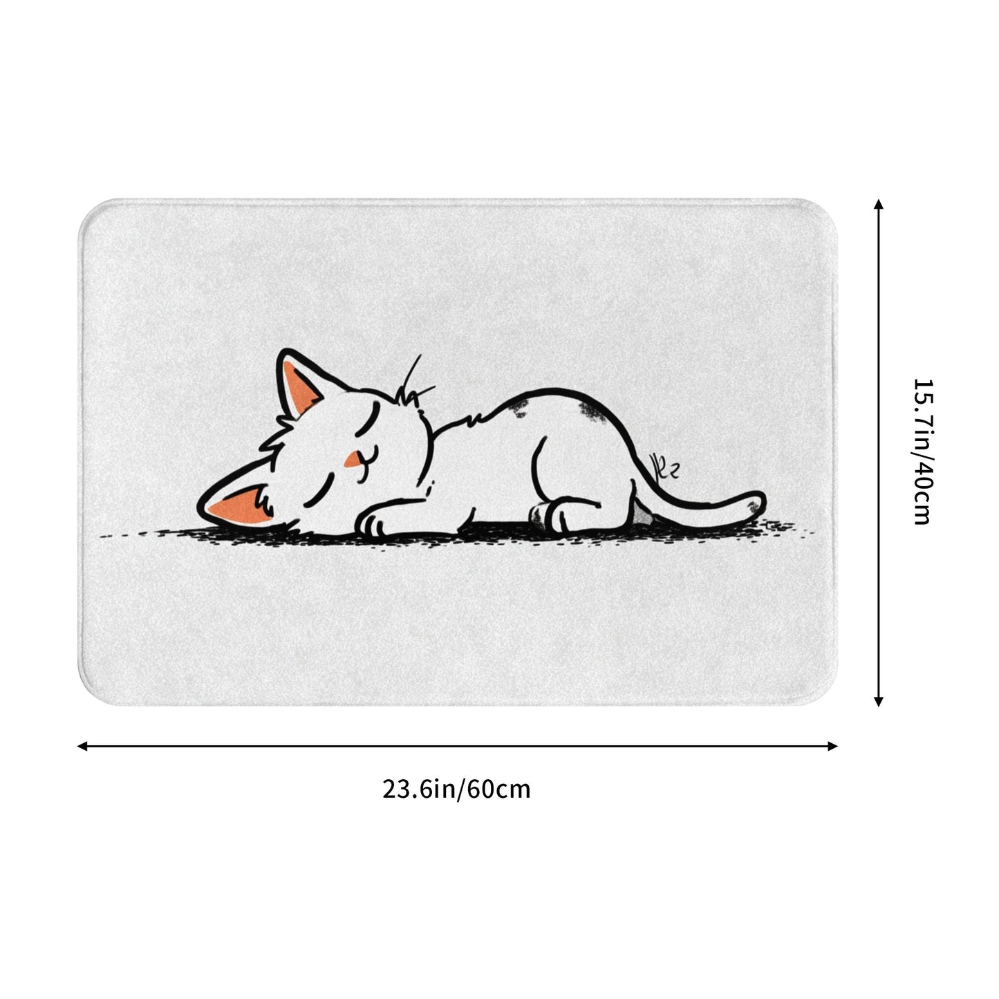 Cartoon Cat Illustration Anti-Slip Floor Mat – Cute and Cozy Rug for Entryway, Bedroom, Kids’ Room