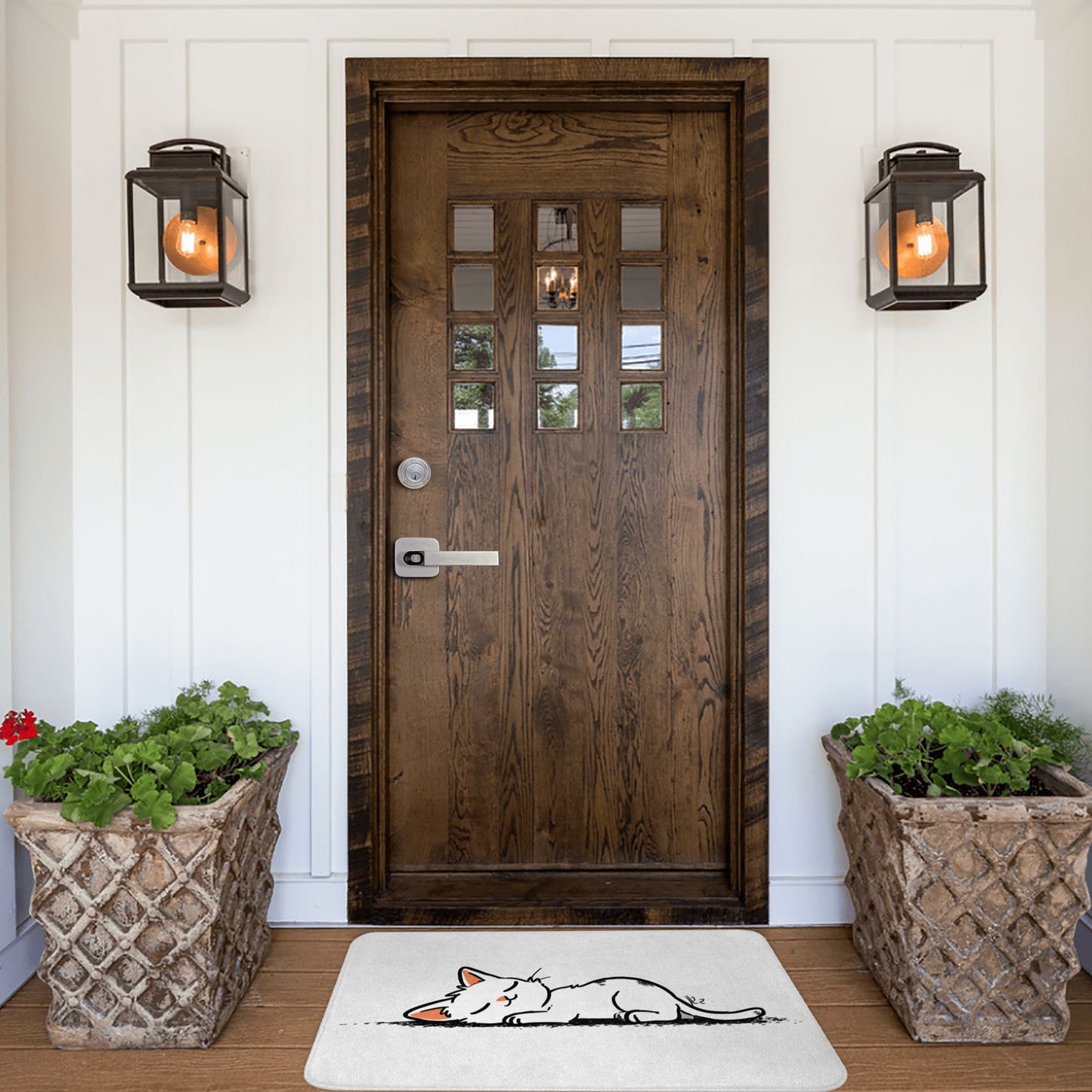 Cartoon Cat Illustration Anti-Slip Floor Mat – Cute and Cozy Rug for Entryway, Bedroom, Kids’ Room
