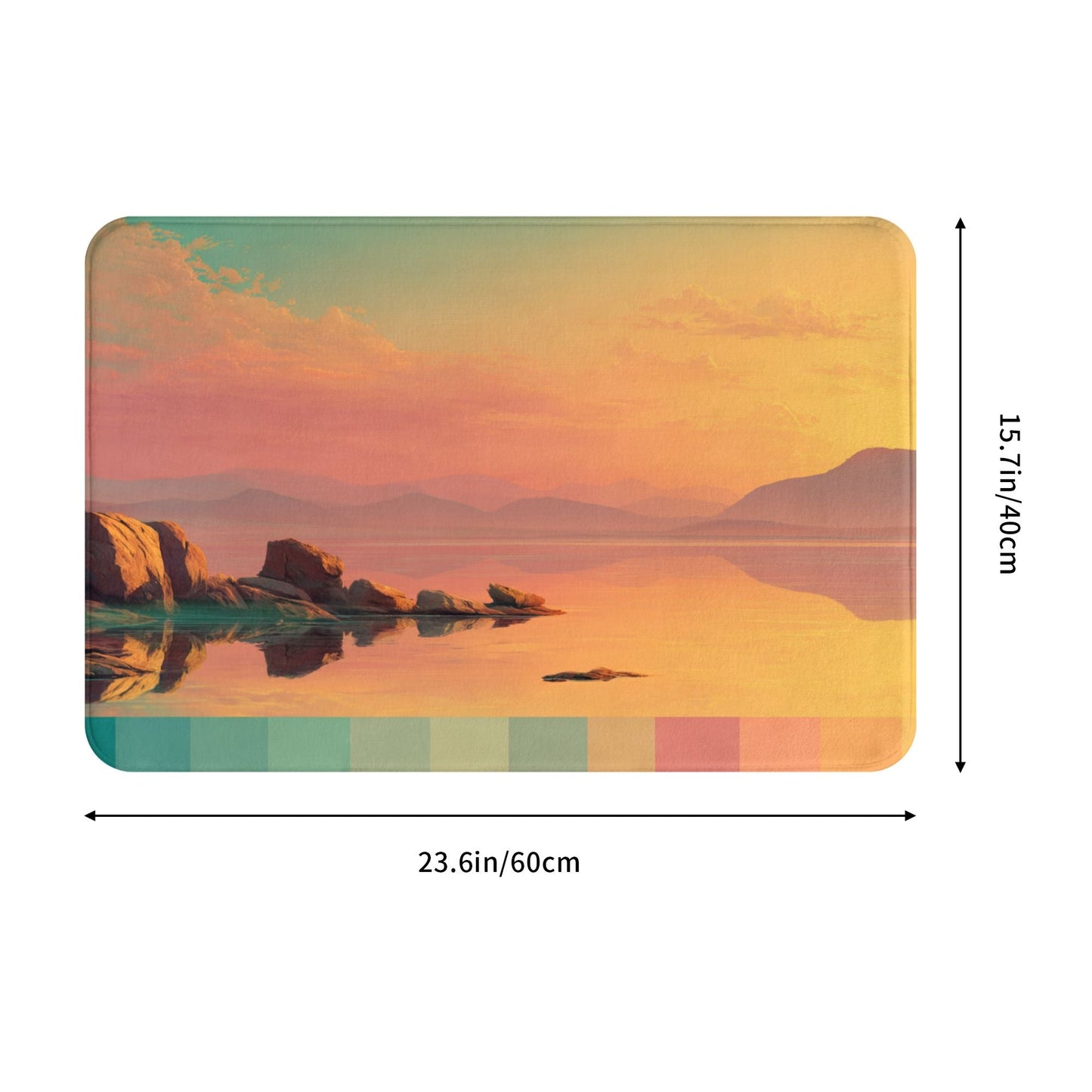 Sunset Lakeside Scenery Anti-Slip Floor Mat – Artistic Rug for Entryway, Bedroom, Living Room