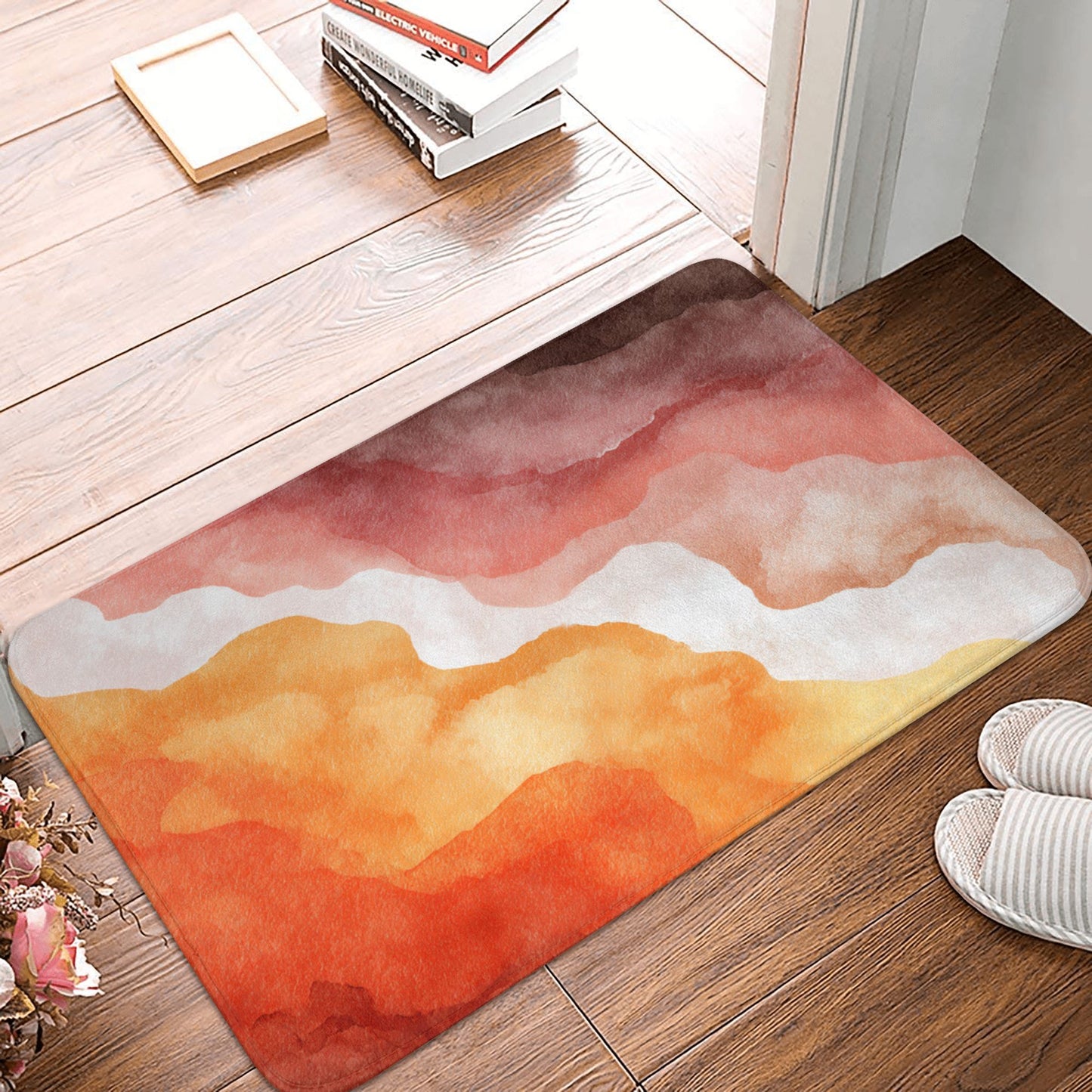 Abstract Watercolor Anti-Slip Floor Mat – Artistic Rug for Entryway, Bedroom, Living Room