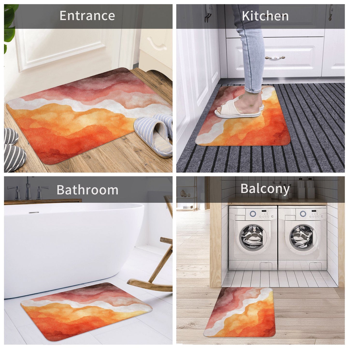 Abstract Watercolor Anti-Slip Floor Mat – Artistic Rug for Entryway, Bedroom, Living Room