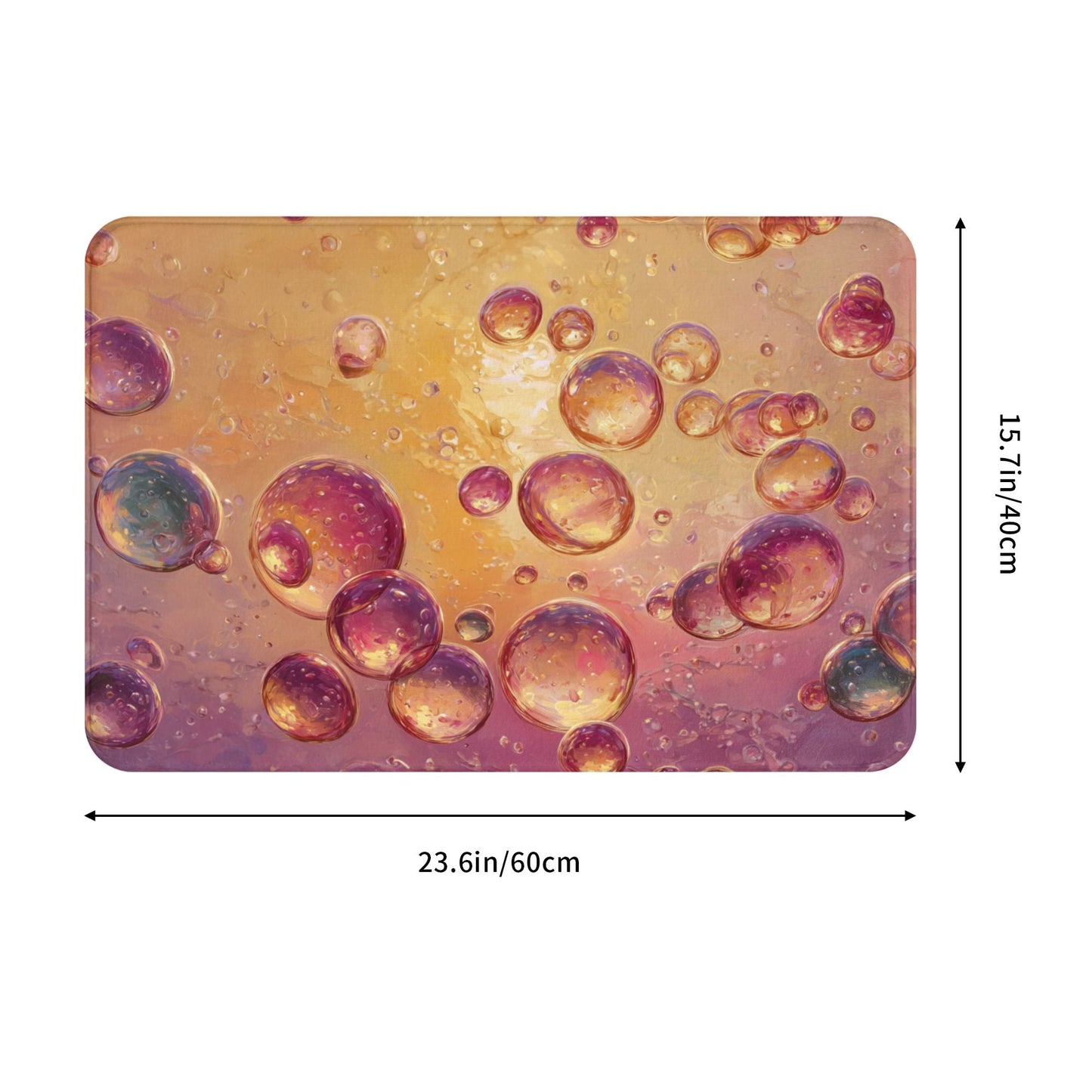 Dreamy Bubble Art Non-Slip Floor Mat Absorbent Entryway Rug for Home, Bedroom, Bathroom, Kitchen – 60×40cm