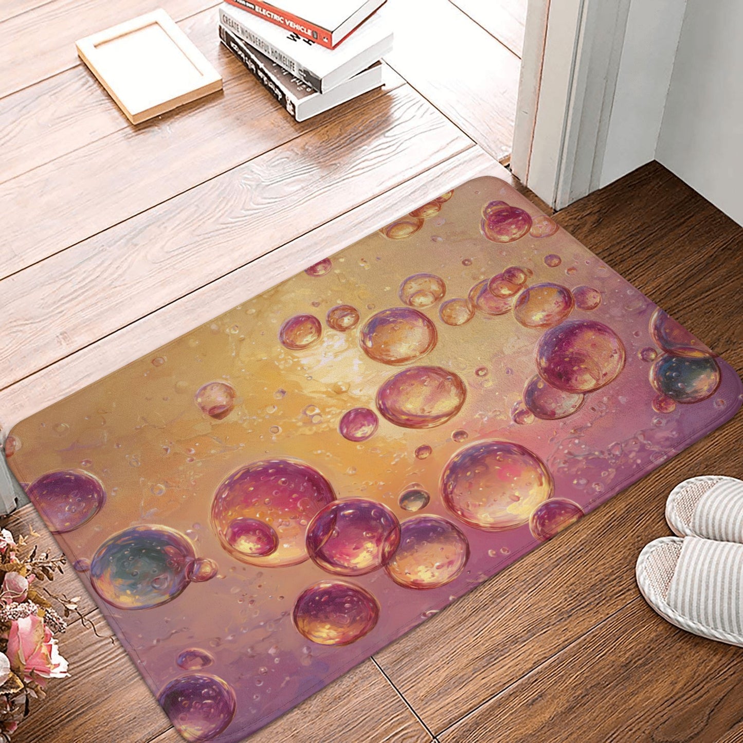 Dreamy Bubble Art Non-Slip Floor Mat Absorbent Entryway Rug for Home, Bedroom, Bathroom, Kitchen – 60×40cm