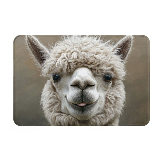 Cute Llama Cartoon Non-Slip Floor Mat | Funny Alpaca Printed Rug for Entryway, Bedroom, Bathroom, Kitchen – 60×40cm Soft, Absorbent & Quick-Dry
