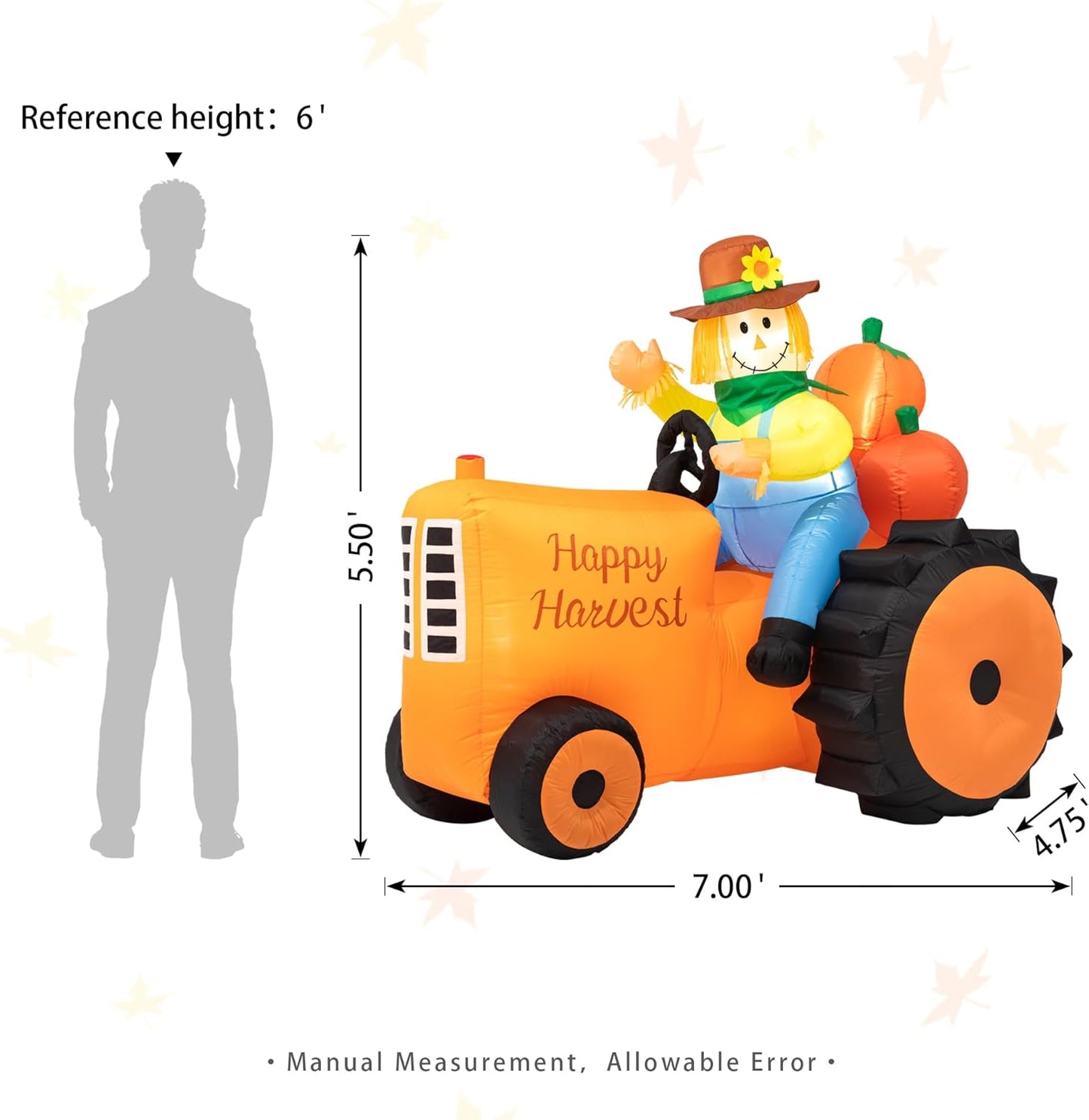 7 FT Fall Inflatable Outdoor Decorations Harvest Blow Up Yard Decorations